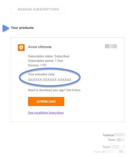 Pobieranie kodu aktywacyjnego z Konta Avast .